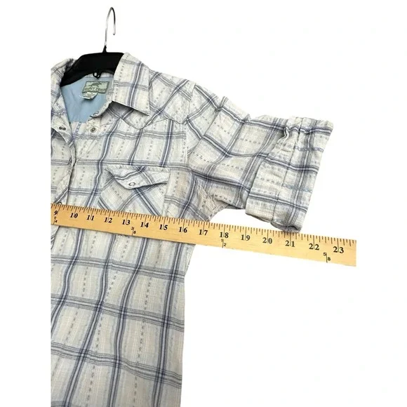 Horny‎ Toad 100% Cotton Snap Cuffed 3/4 Sleeves Medium Plaid Dress #EF3-4 - Picture 10 of 12